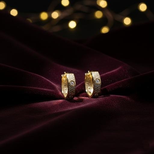 Diamond Circle Hoop Earrings - Gold